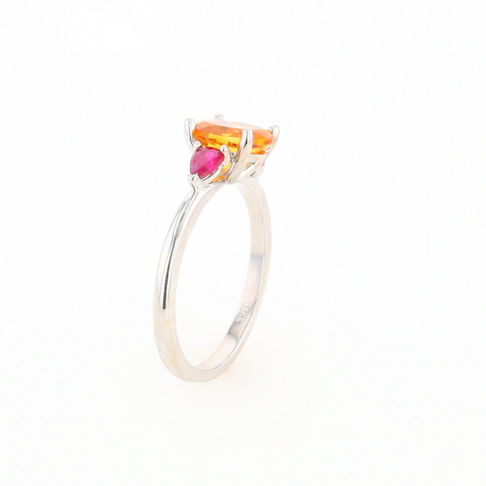 Fall Season Citrine and Ruby Ring