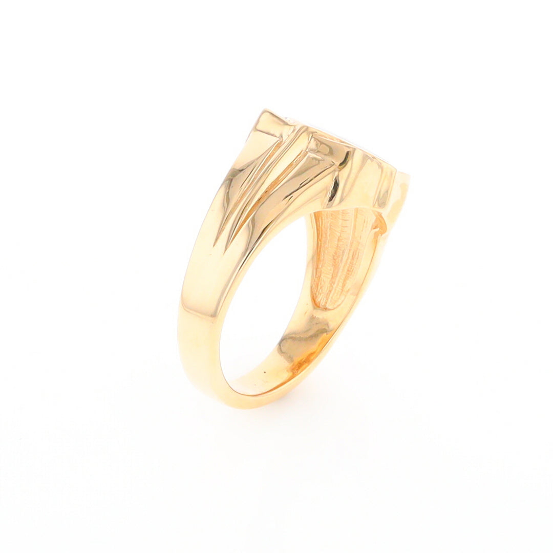 Gold Quartz Mens Ring with Diamond Accents