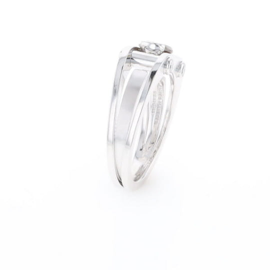 Men's Contemporary White Gold Industrial Brown Diamond Ring