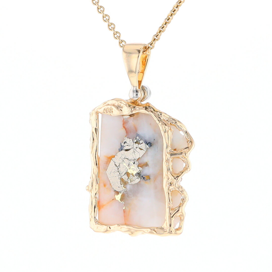 Gold Quartz Freeform Pendant (G3)