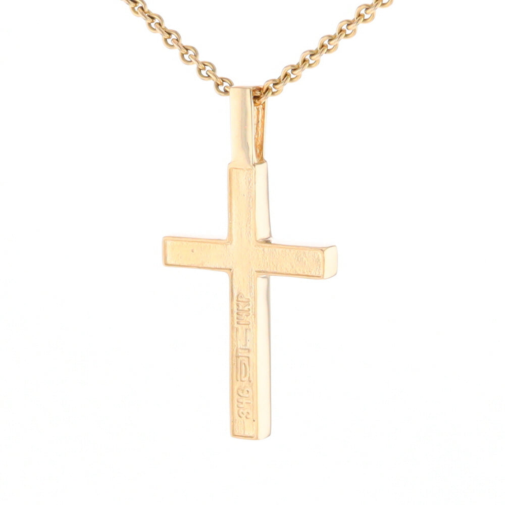 Gold Quartz Pendant 4 Section Inlaid Cross Pendant