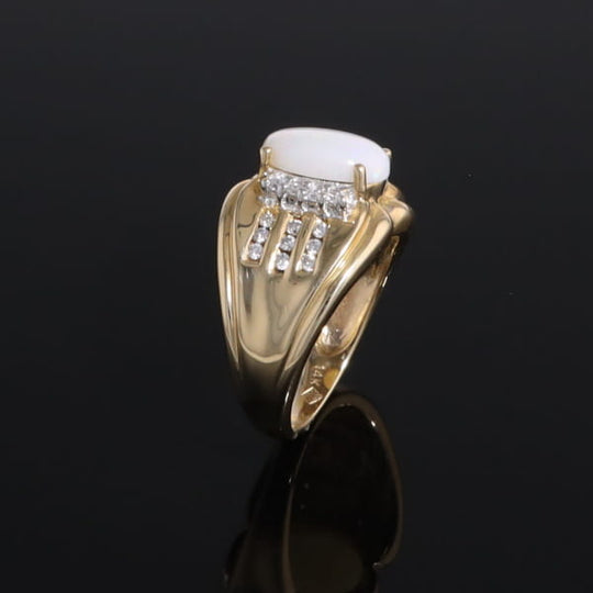 Opal Diamond Channels Ring