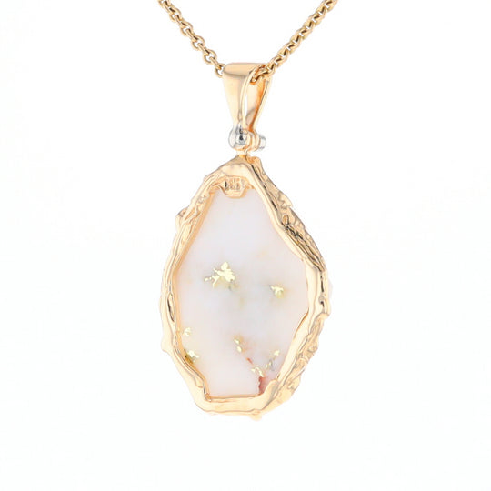 Gold Quartz Freeform Pendant