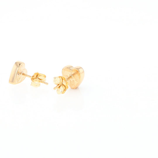 Gold Quartz Heart Stud Earrings - G2