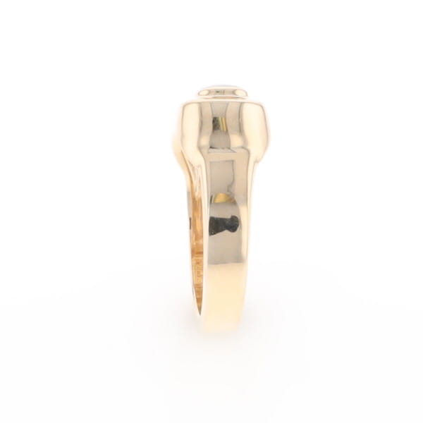 Gold Quartz Ring Oval Inlaid Design - G2