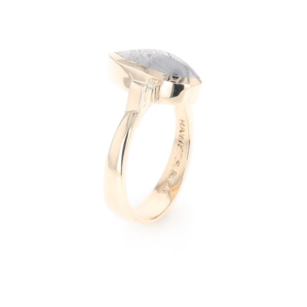 Meteorite Pear Shape Inlay Ring