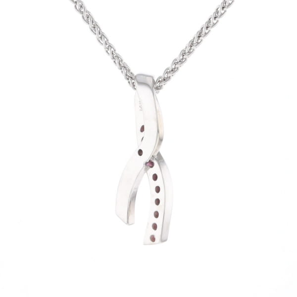 Pink Sapphire Breast Cancer Ribbon Pendant