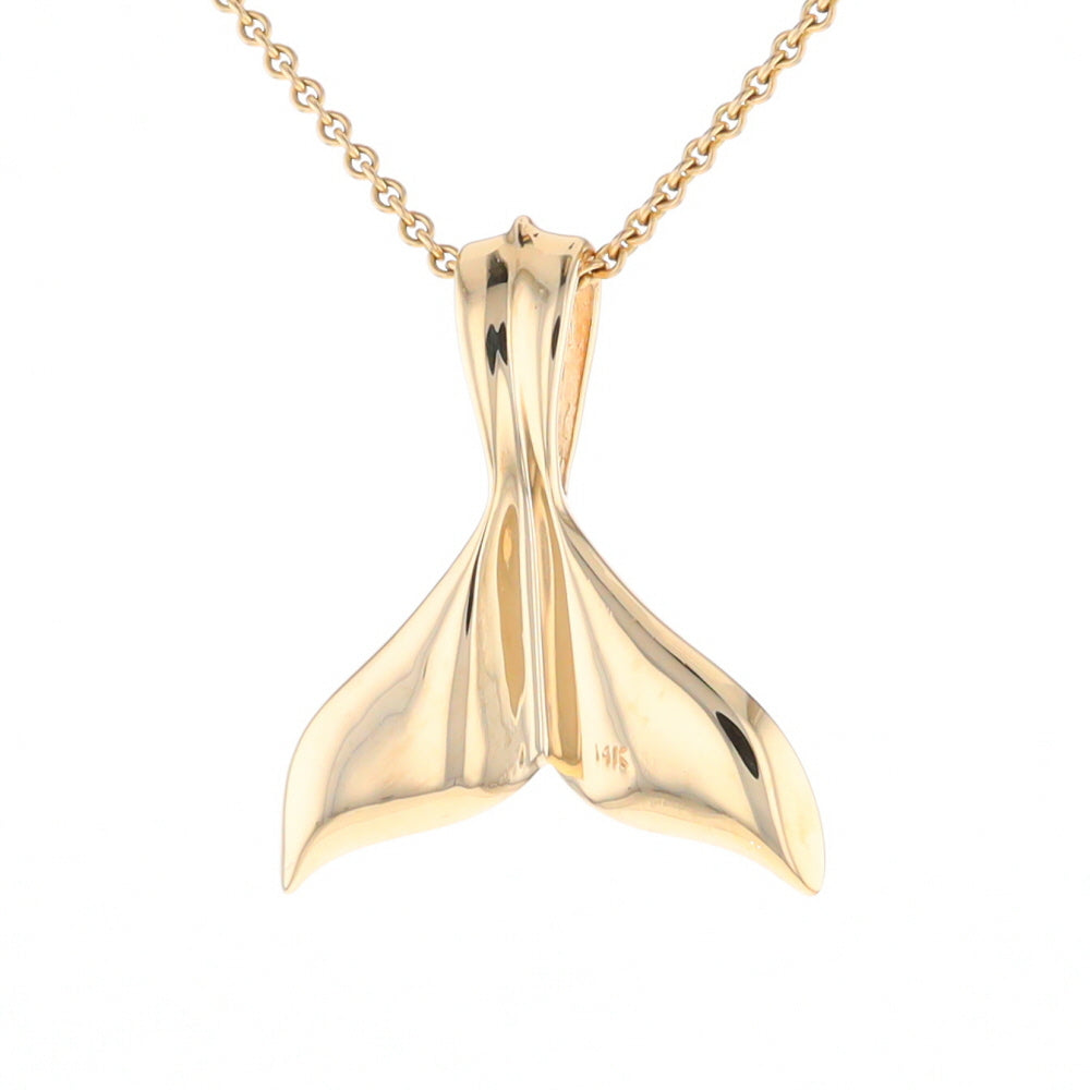 Whale Tail Necklaces Natural Gold Quartz and Nuggets Inlaid Pendant