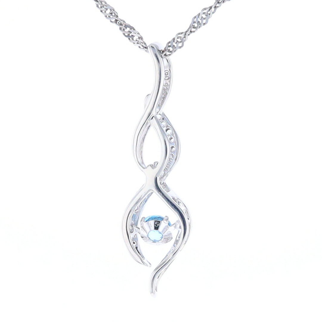 Floating Topaz Twisted Pendant