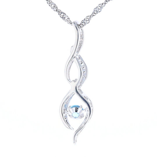 Floating Topaz Twisted Pendant