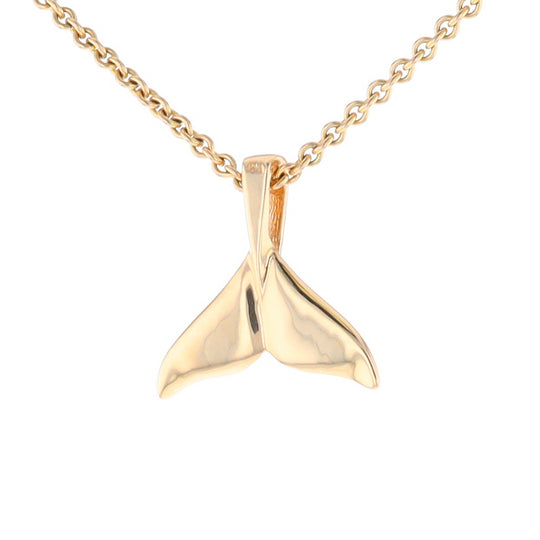 Small Whale Tail Gold Quartz and Gold Nugget Pendant