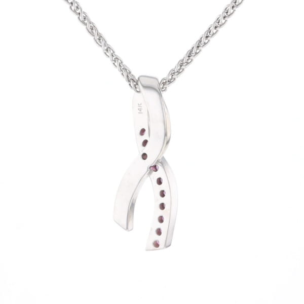 Pink Sapphire Breast Cancer Ribbon Pendant