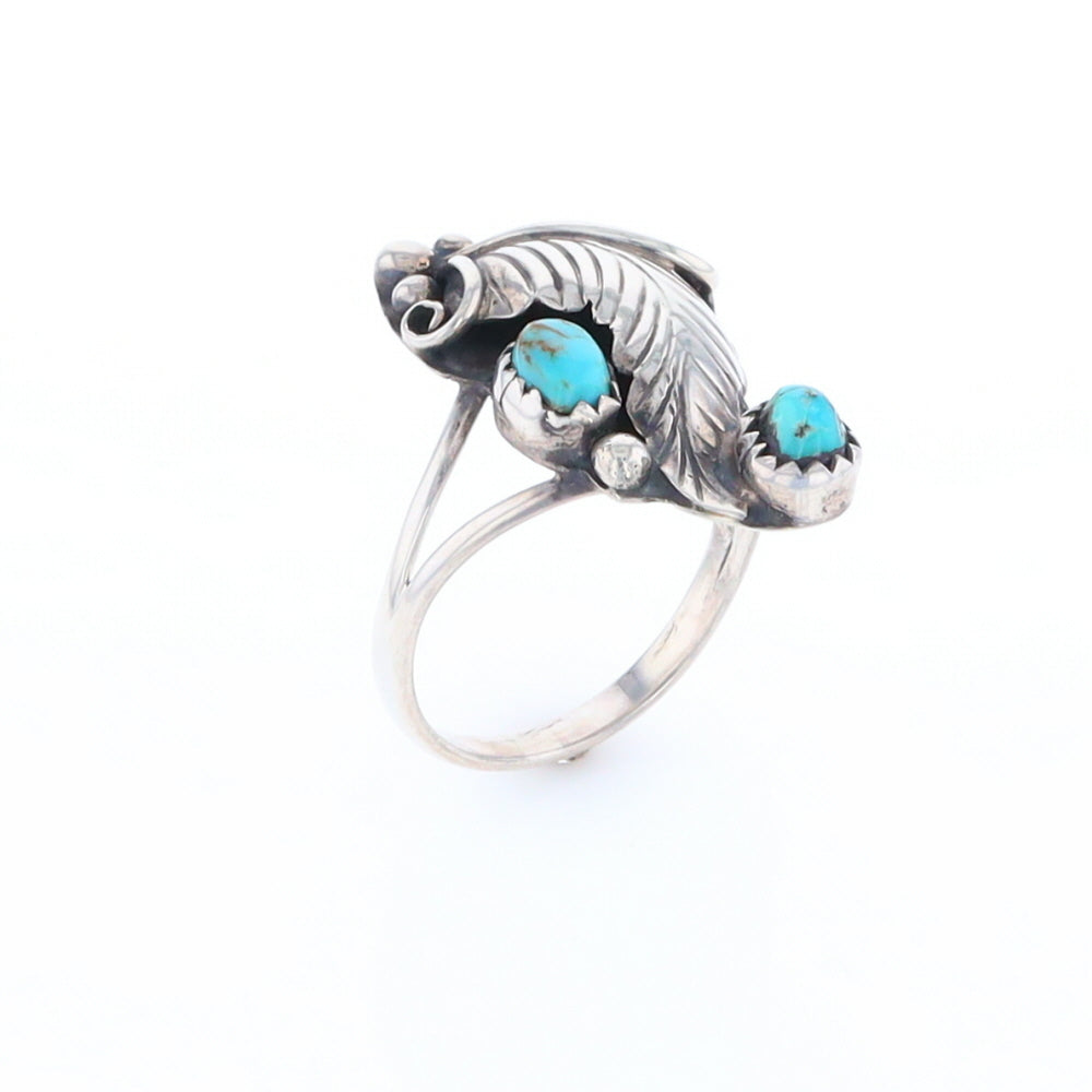 Native Turquoise Feather Ring