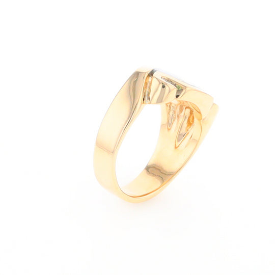 Gold Quartz Ring Geometric Shape Inlaid with 0.30ctw Round Diamonds