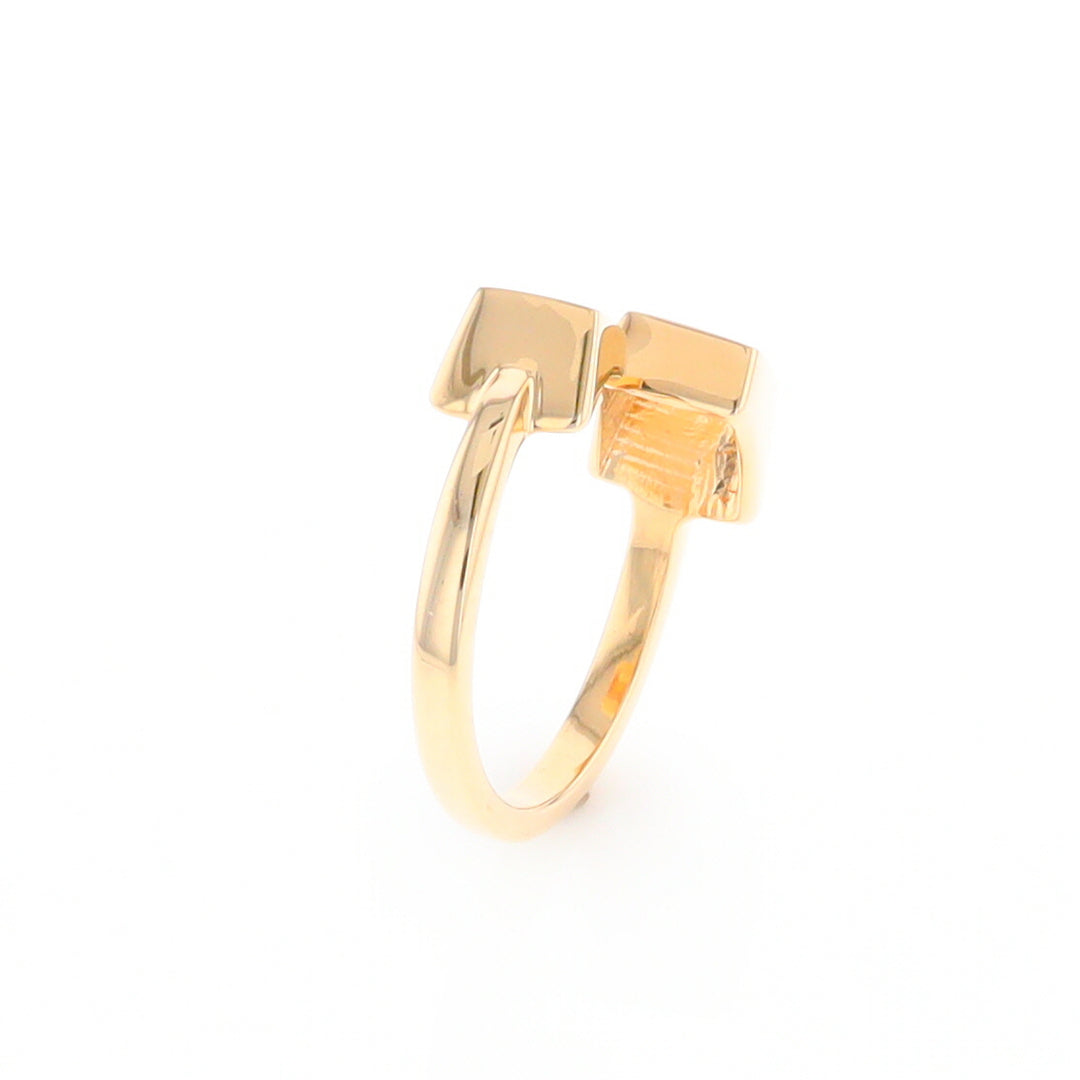 Gold Quartz Ring Wrap Double Square Inlaid Design