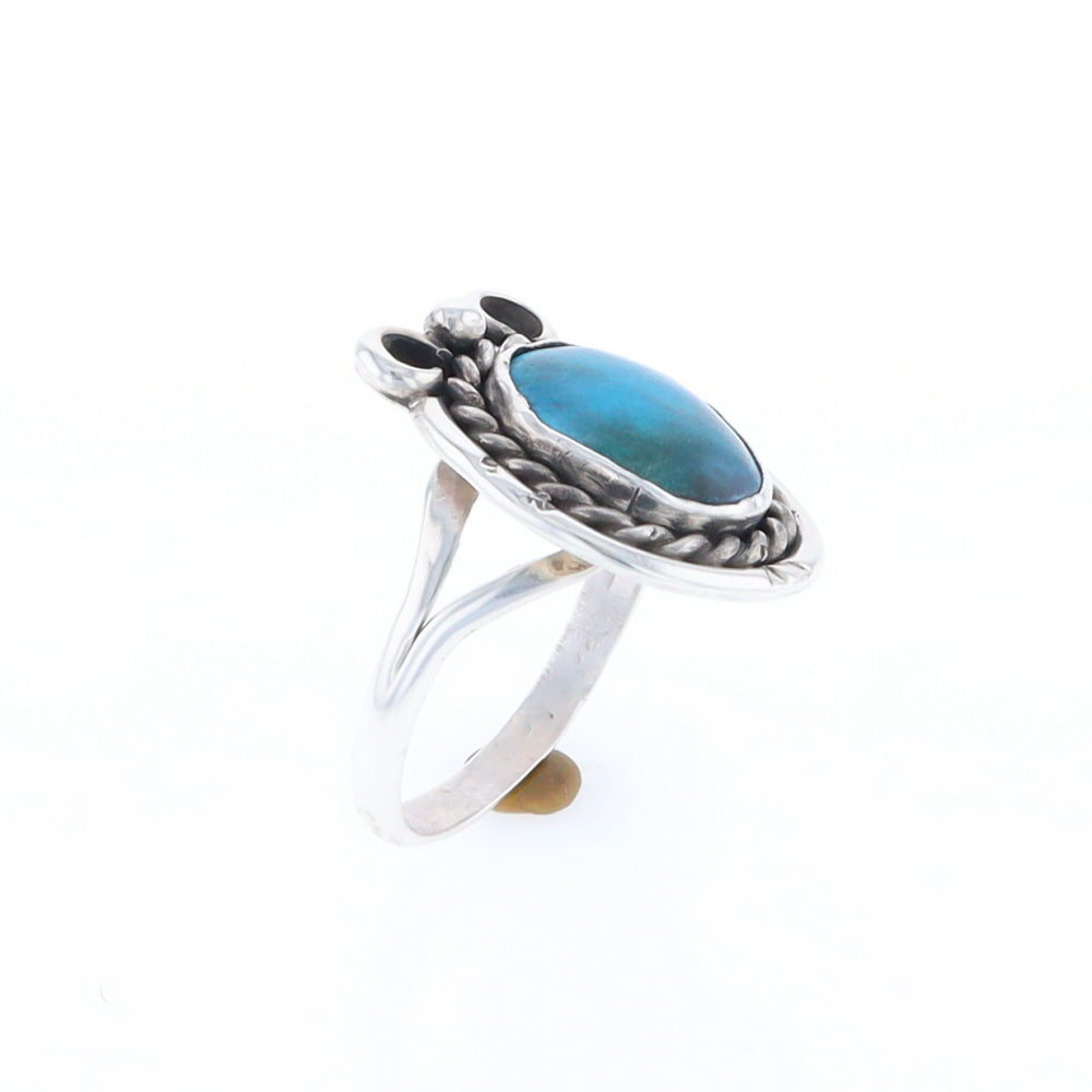 Native Turquoise Rope Design Ring