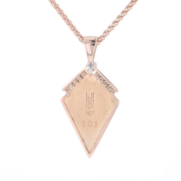 Turquoise Kite Shaped Inlaid Pendant with 0.19ctw Diamonds