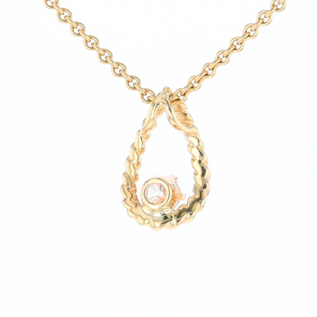 Solitaire Diamond Pear-shaped Rope Pendant