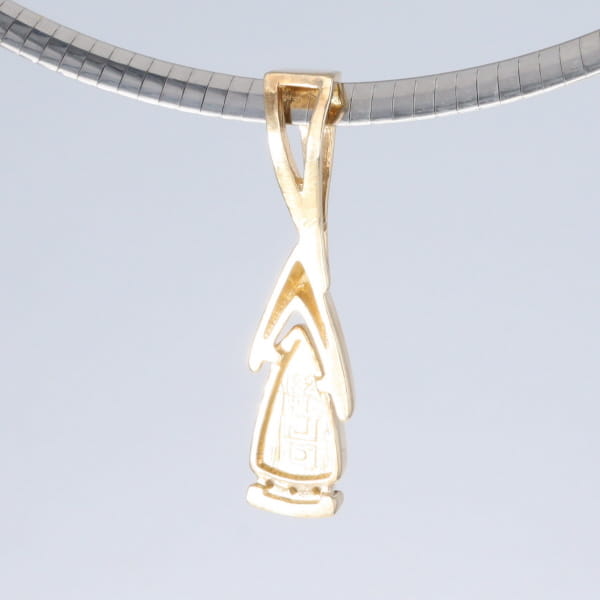 Opal Pendant Triangle Inlaid Design with .06ctw Round Diamonds