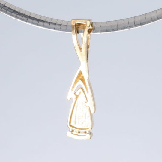 Opal Pendant Triangle Inlaid Design with .06ctw Round Diamonds