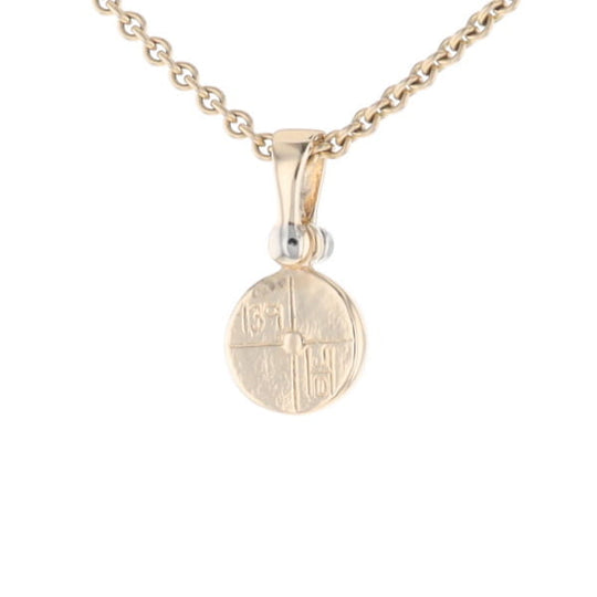 Round Gold Quartz Inlaid Pendant