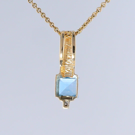 Opal Pendant Rectangle Inlaid with Peridot and 0.03ctw Round Diamond