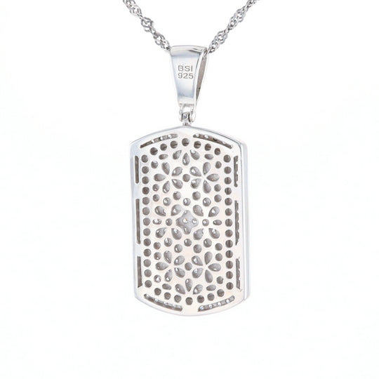 Cubic Zirconia Dog Tag Pendant