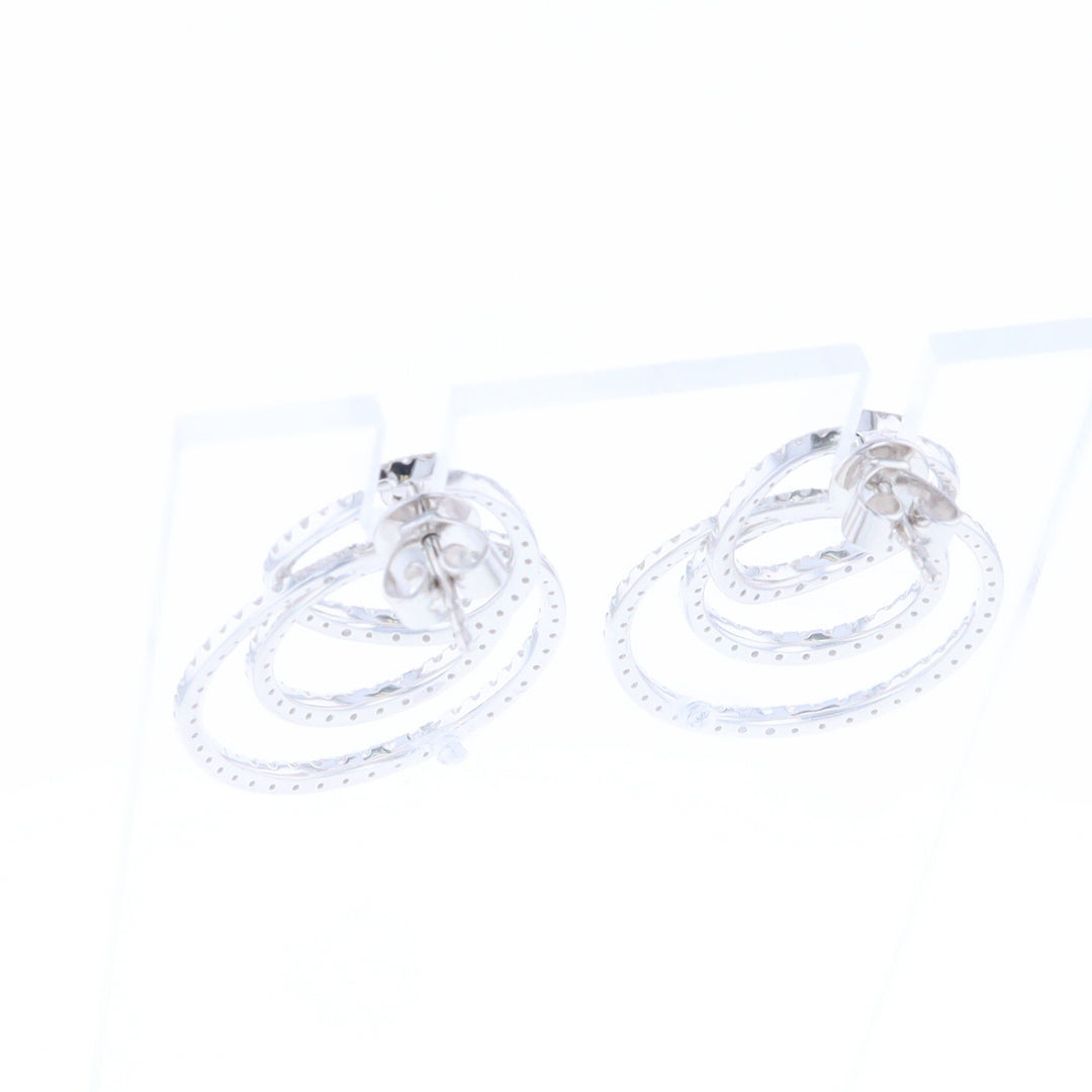 Diamond Circle Dangle Earrings