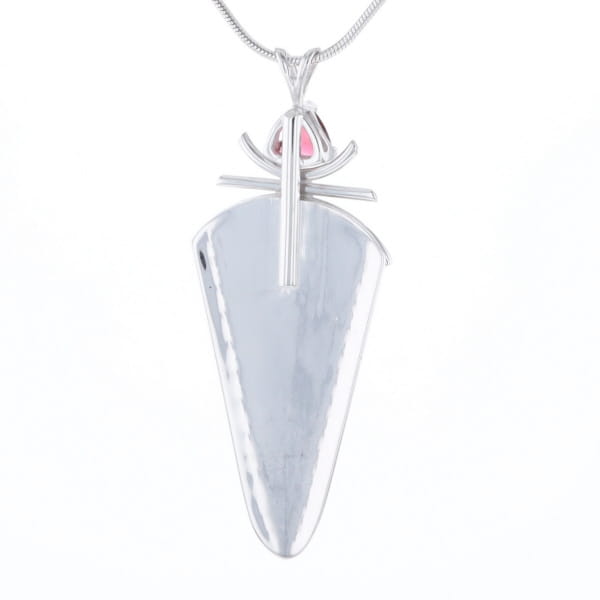 Druzy Quartz & Pink Trillion Tourmaline Necklace