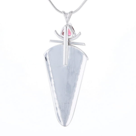 Druzy Quartz & Pink Trillion Tourmaline Necklace