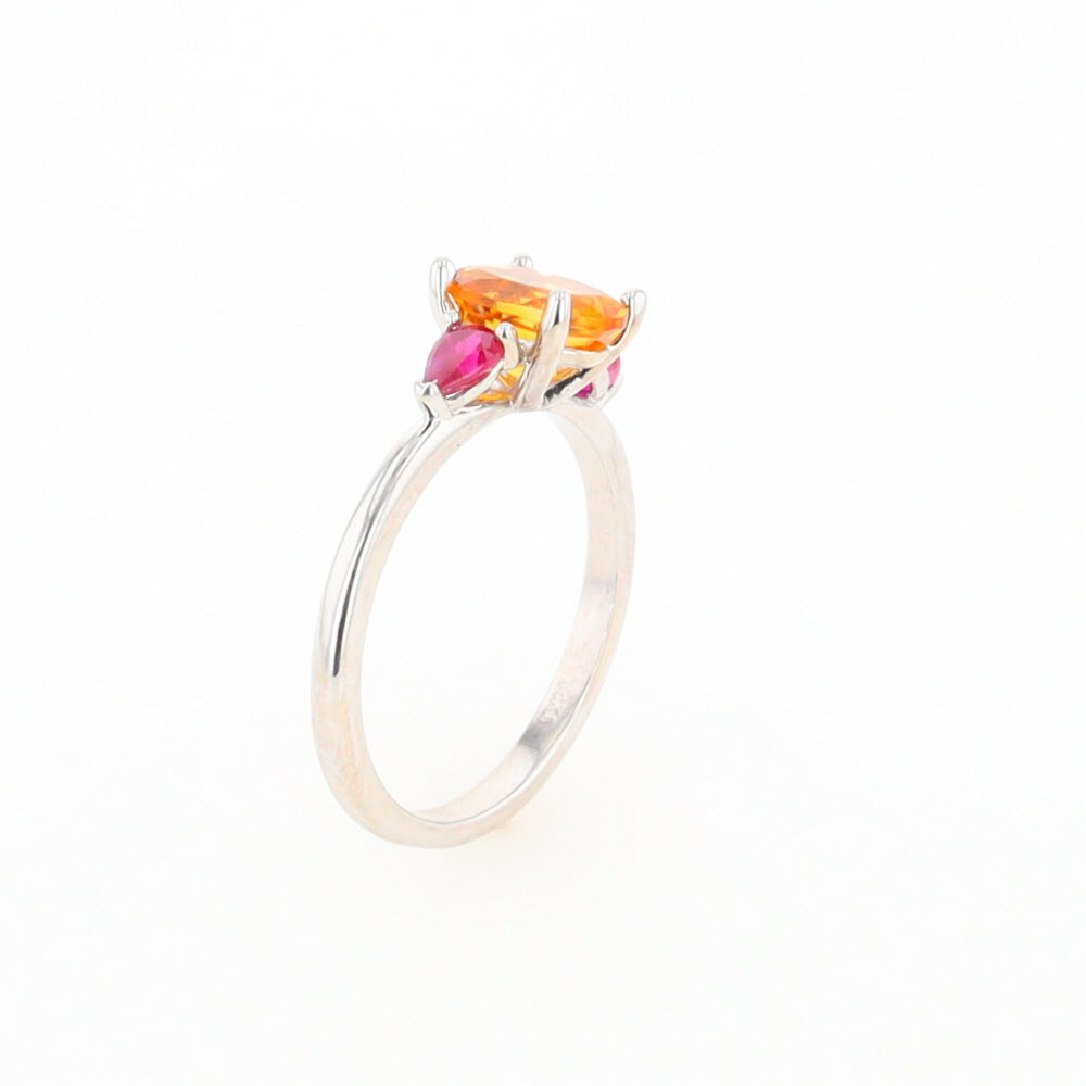 Fall Season Citrine and Ruby Ring