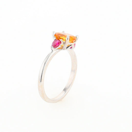 Fall Season Citrine and Ruby Ring