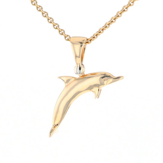 Gold Quartz Dolphin Pendant - G2