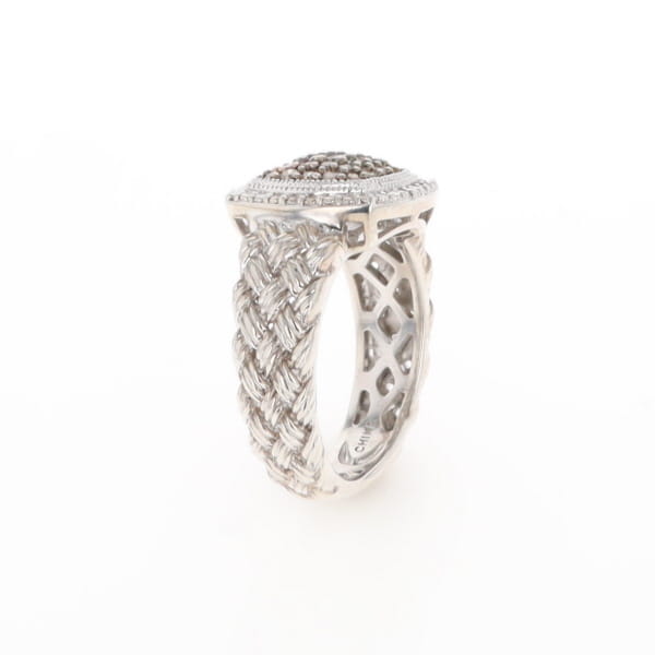 Champaign Diamond Square Braided Cluster Band