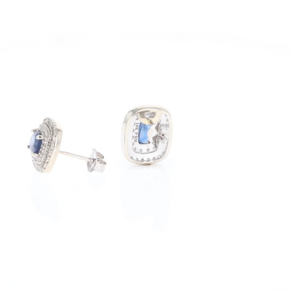 Double Halo Sapphire Earrings