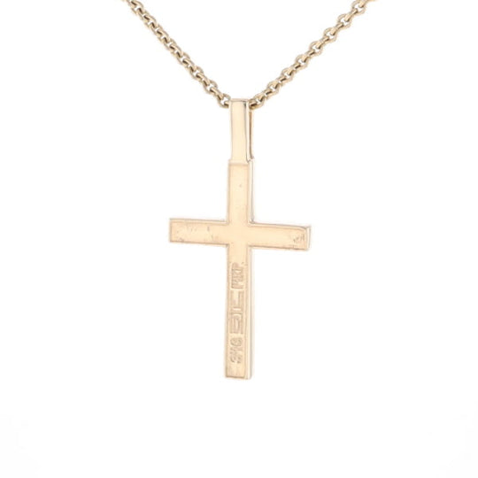 Gold Quartz Pendant 4 Section Inlaid Cross Pendant