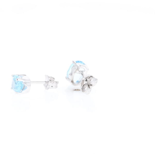 Oval Blue Topaz Stud Earrings
