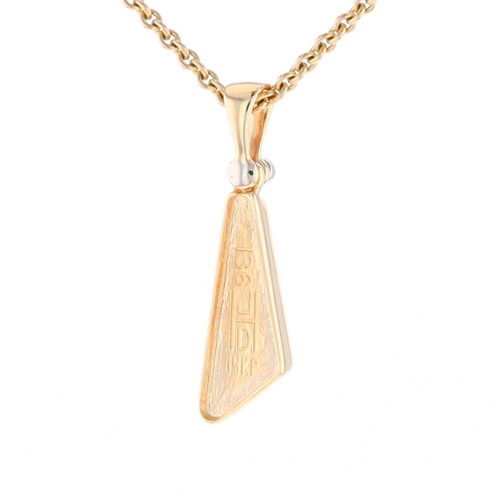 Triangular Gold Quartz Pendant - G2