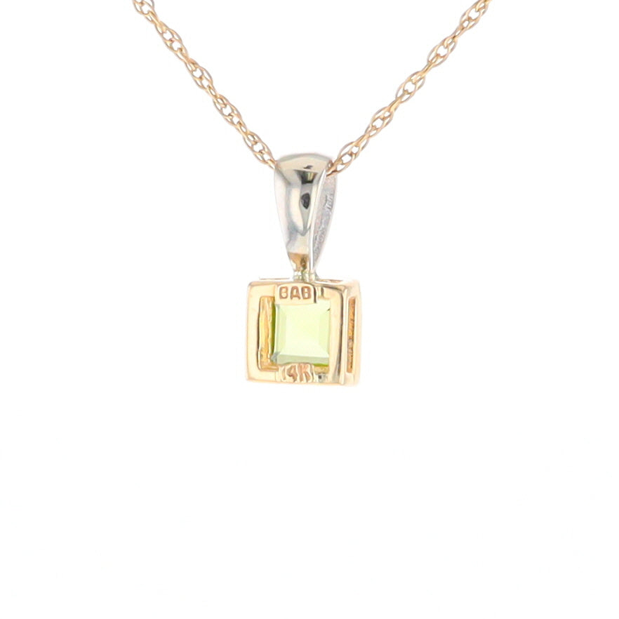 Two-Tone Bezel Peridot Pendant