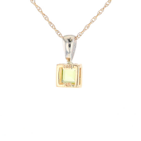 Two-Tone Bezel Peridot Pendant