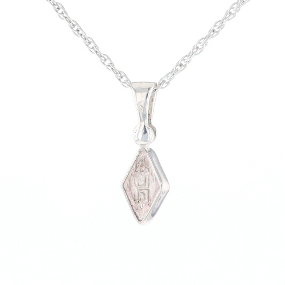 Sterling Silver Gold Quartz Inlaid Diamond Pendant - G3