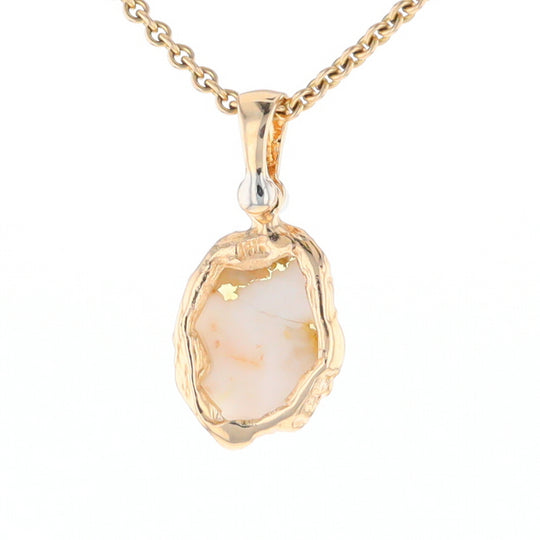 Gold Quartz Free Form Pendant