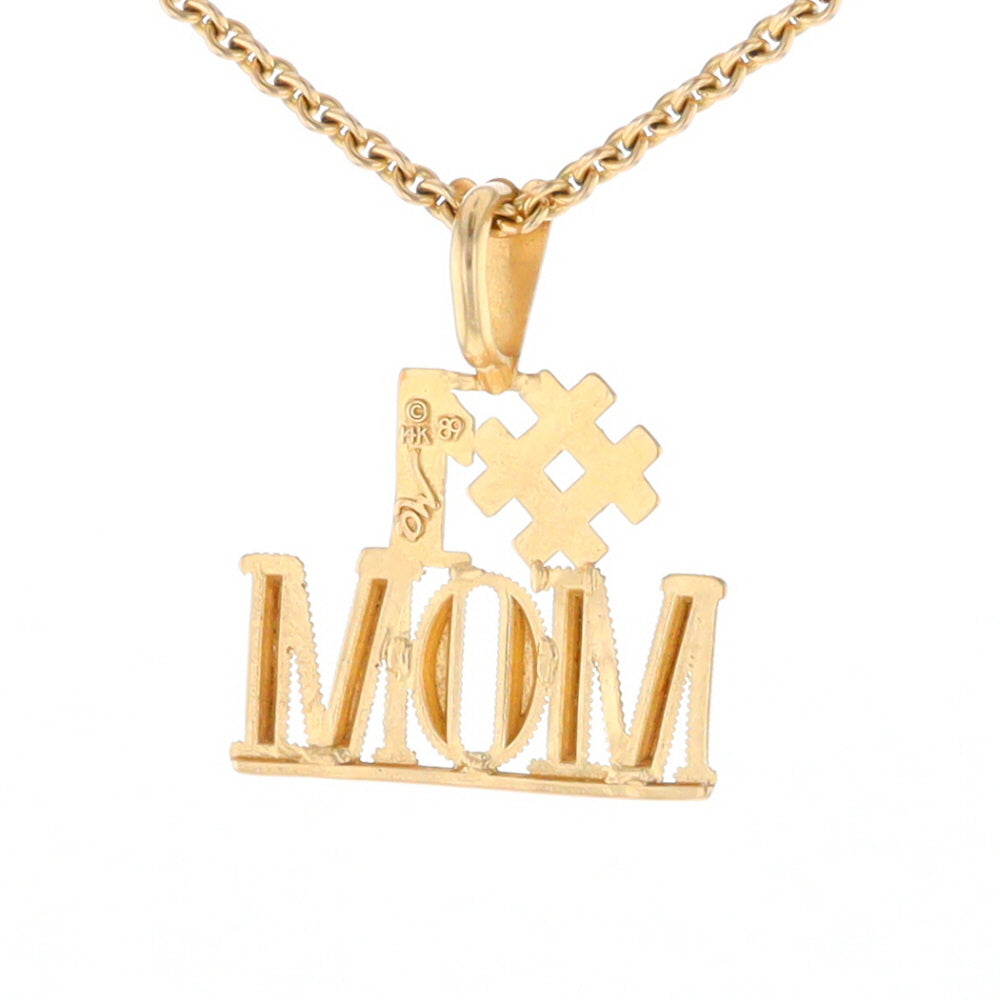 Yellow Gold #1 Mom Pendant