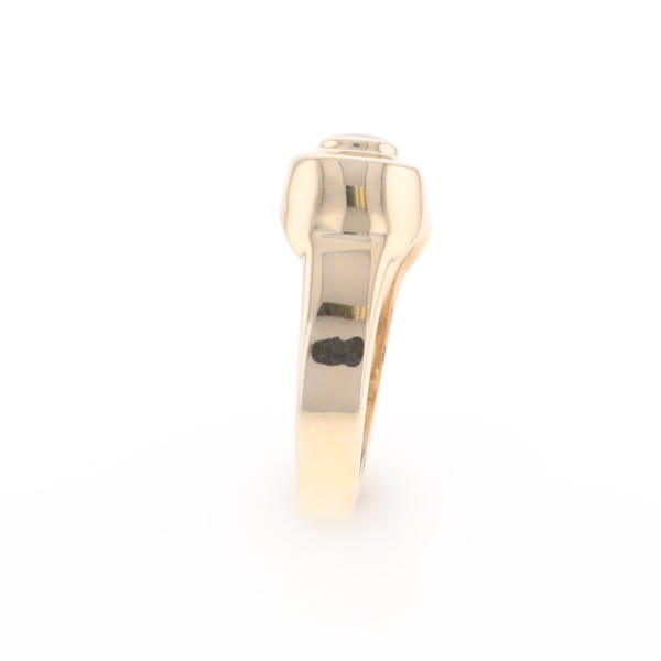 Gold Quartz Ring Oval Inlaid Design - G2