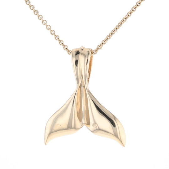 Whale Tail Necklaces Natural Gold Quartz and Nuggets Inlaid Pendant