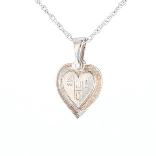 Sterling Silver Gold Quartz Inlaid Heart Pendant - G3