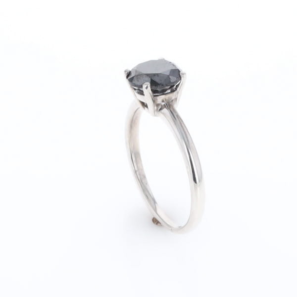 Black Diamond Solitaire Ring