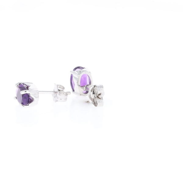 Oval Amethyst Stud Earrings