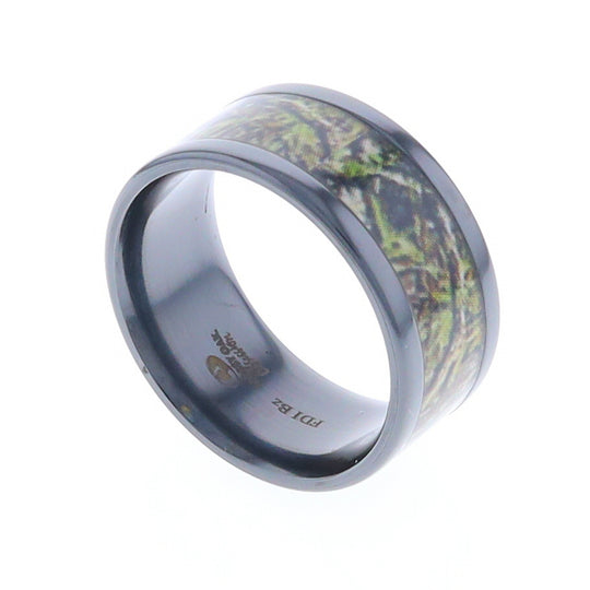 Black Zirconium Mossy Oak Obsession Camo Men's Ring
