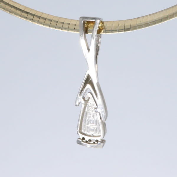 Opal Pendant Triangle Inlaid Design with .06ctw Round Diamonds